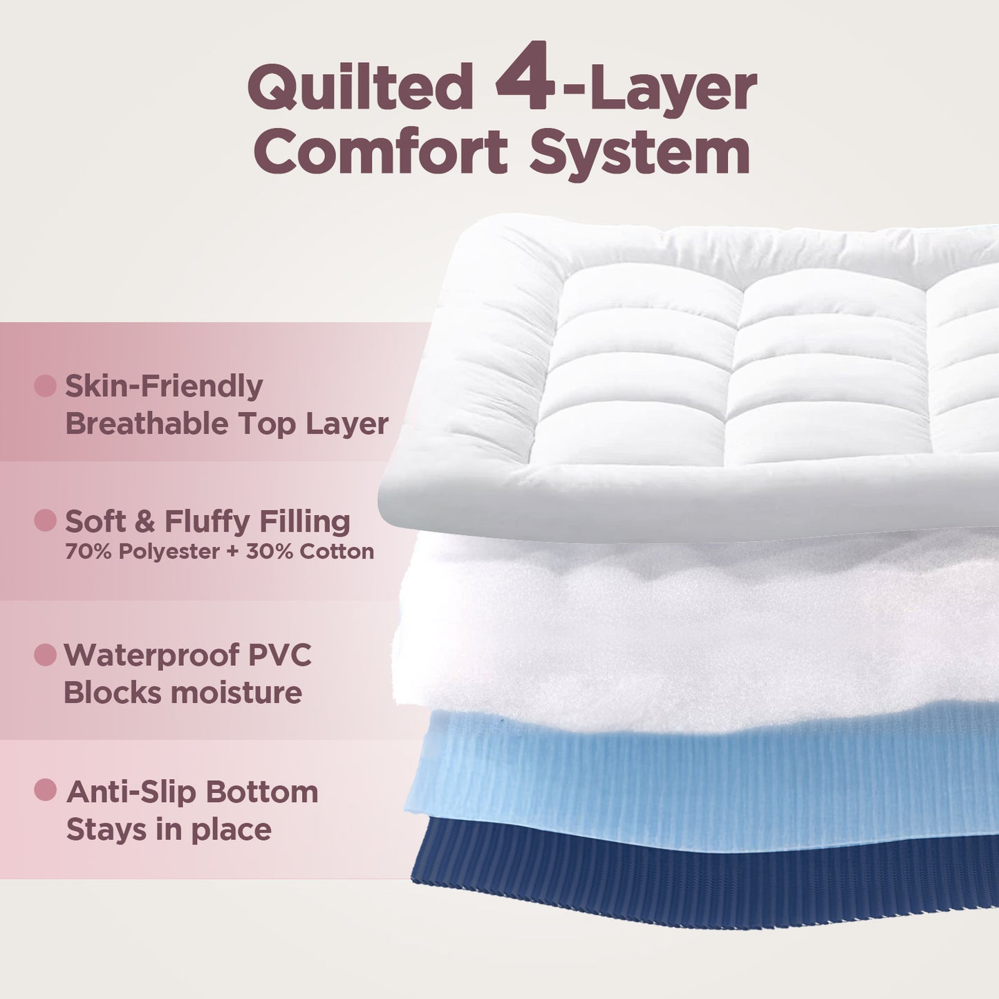 CHERIMOR Queen Air Mattress with Built-in Pump & Luxury Quilted Topper (Washable&Detachable), 20" Raised Comfort, 800lb Support, 4.5 Min Fast Inflate, Blow up Mattress for Guest Camping & Home