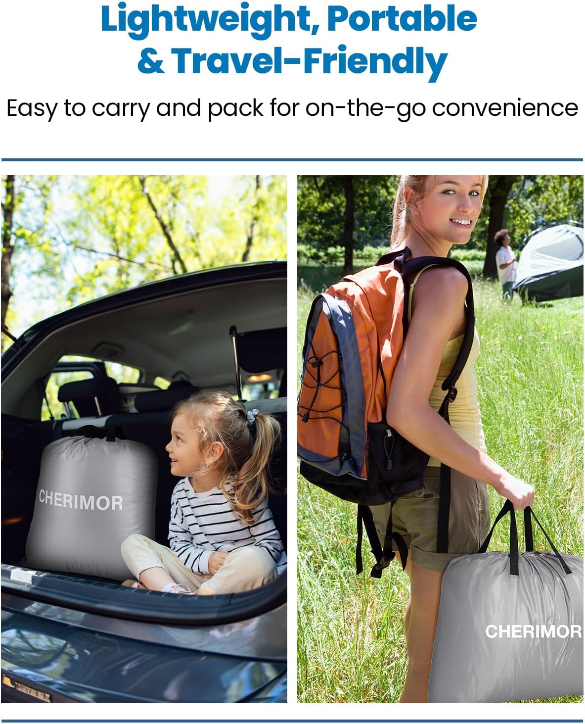 Full Size Air Mattress with Built-in Pump, 18" Raised Comfort, 48Hr Leak-Proof Test, Upgraded Honeycomb Pillar Design, Supports 600 lbs, 2.5-Min Inflation for Home Guest Room Camping