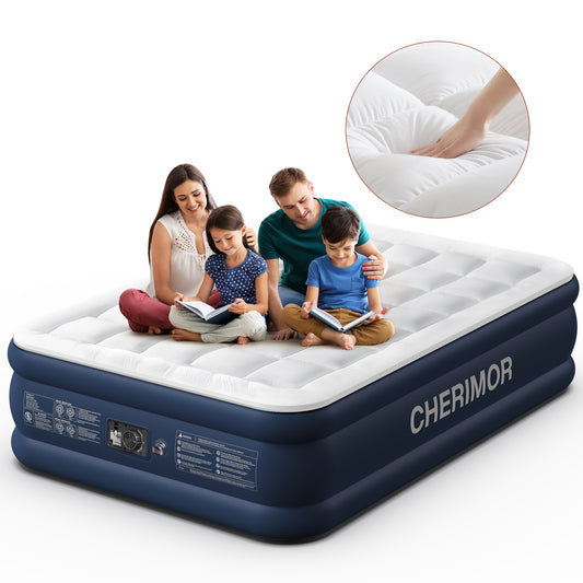 Introducing the Quilted Mattress Topper Edition: Revolutionary Comfort with the New CHERIMOR Air Mattress Featuring Built-In Pump and Quilted Mattress Topper