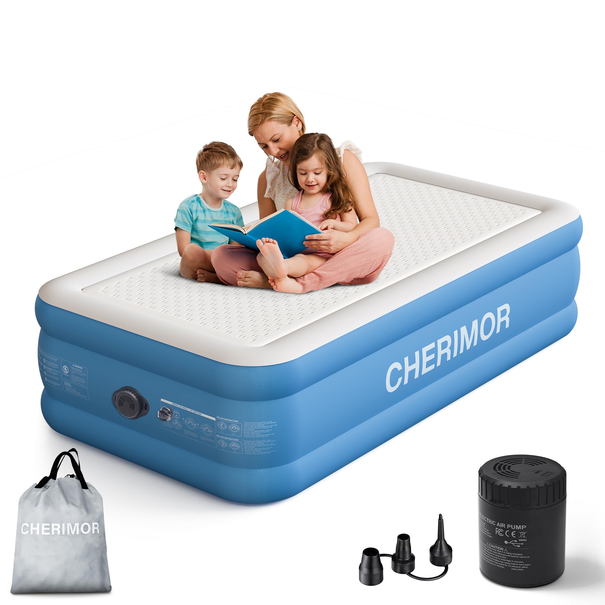 Twin Air Mattress with Built in Pump 1000 lbs Support Air LockMax Tec CHERIMOR Air Mattress More Than Comfort