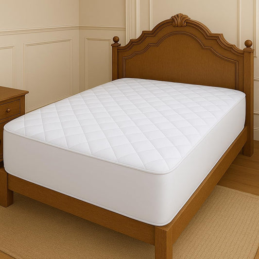 CHERIMOR Twin Mattress Pad, Deep Pocket Quilted Premium Mattress Protector, Anti-Shift Design, Extra Elastic Strap, Soft Breathable & Noiseless Mattress Cover, Fit up to 22" (39x75 Inches, White)